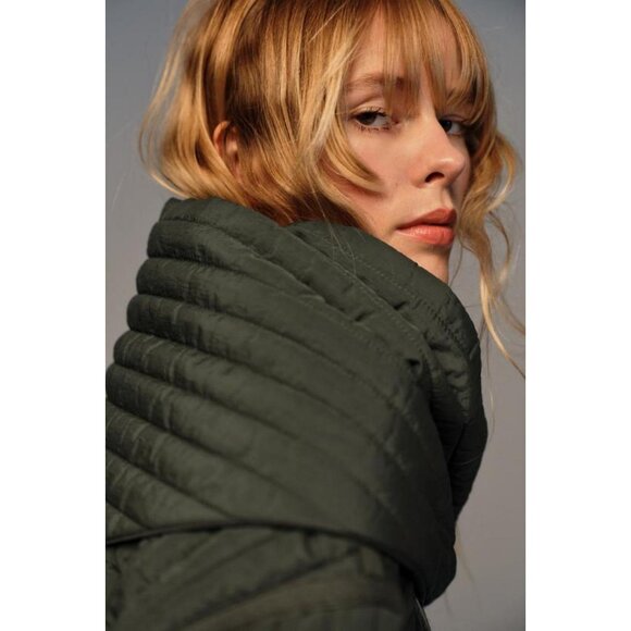 ZARA PUFFER JACKET WITH DETACHABLE SCARF - Picture 6 of 10